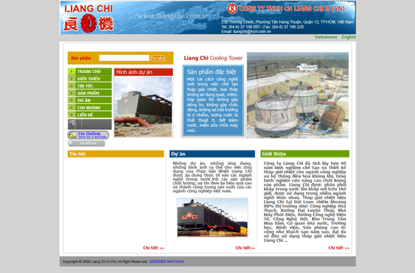 Thiết kế website thiết bị công nghiệp Cty LiangChi