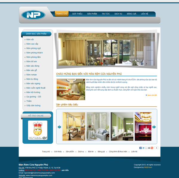 Thiết kế website màn rèm cửa Nguyên Phú