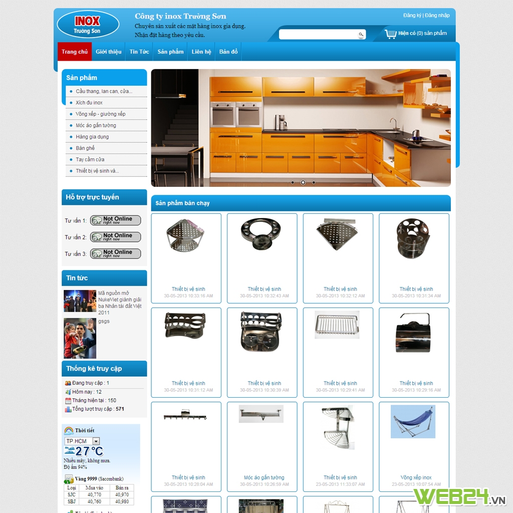 Thiết kế website cửa hàng inox Trường Sơn