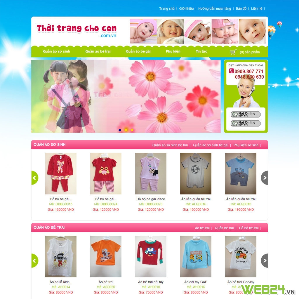 Thiết kế web cửa hàng thời trang cho con