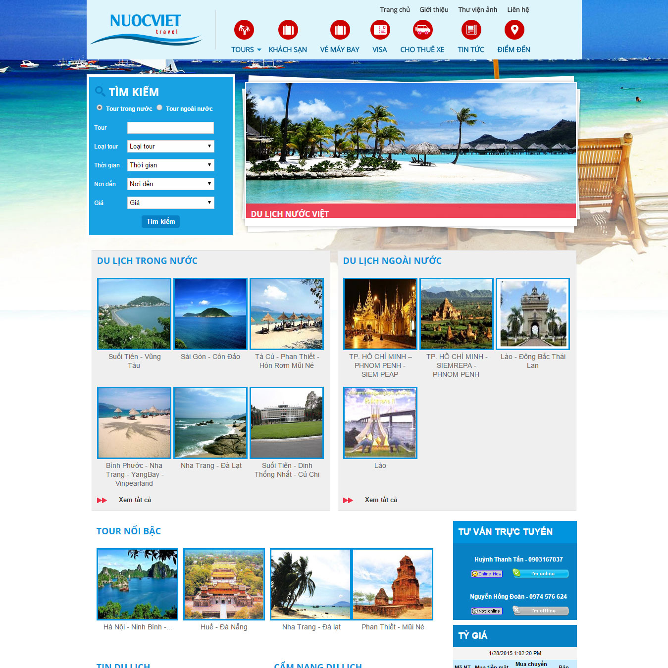 Thiết kế web du lịch Nước Việt Travel