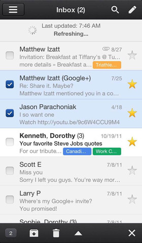 Gmail được nâng cấp phù hợp với màn hình của iPhone 5