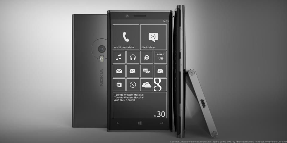 Concept smartphone Lumia 999 với tông màu trắng đen