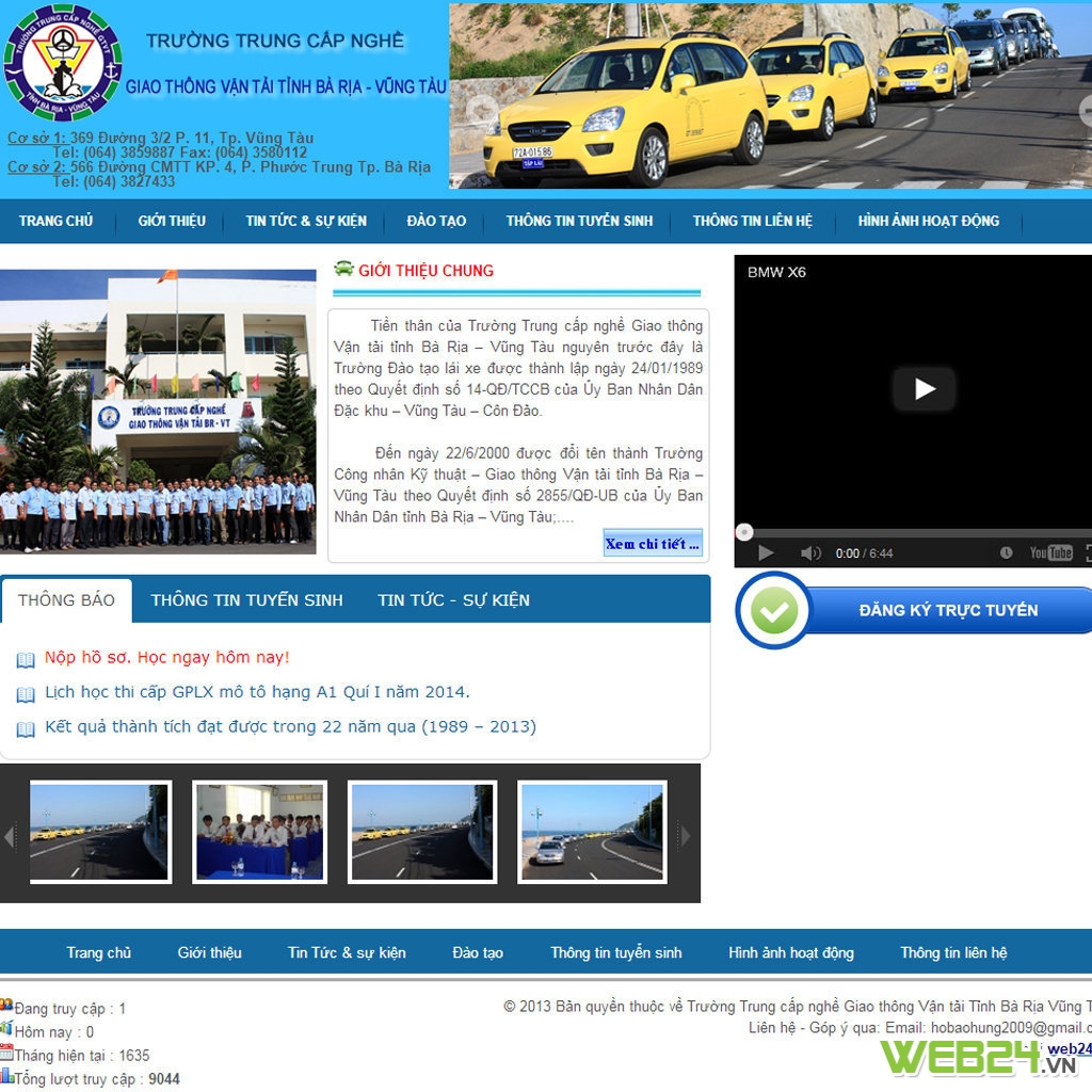 Thiết kế web Trường Trung cấp nghề Giao thông Vận tải tỉnh Bà Rịa