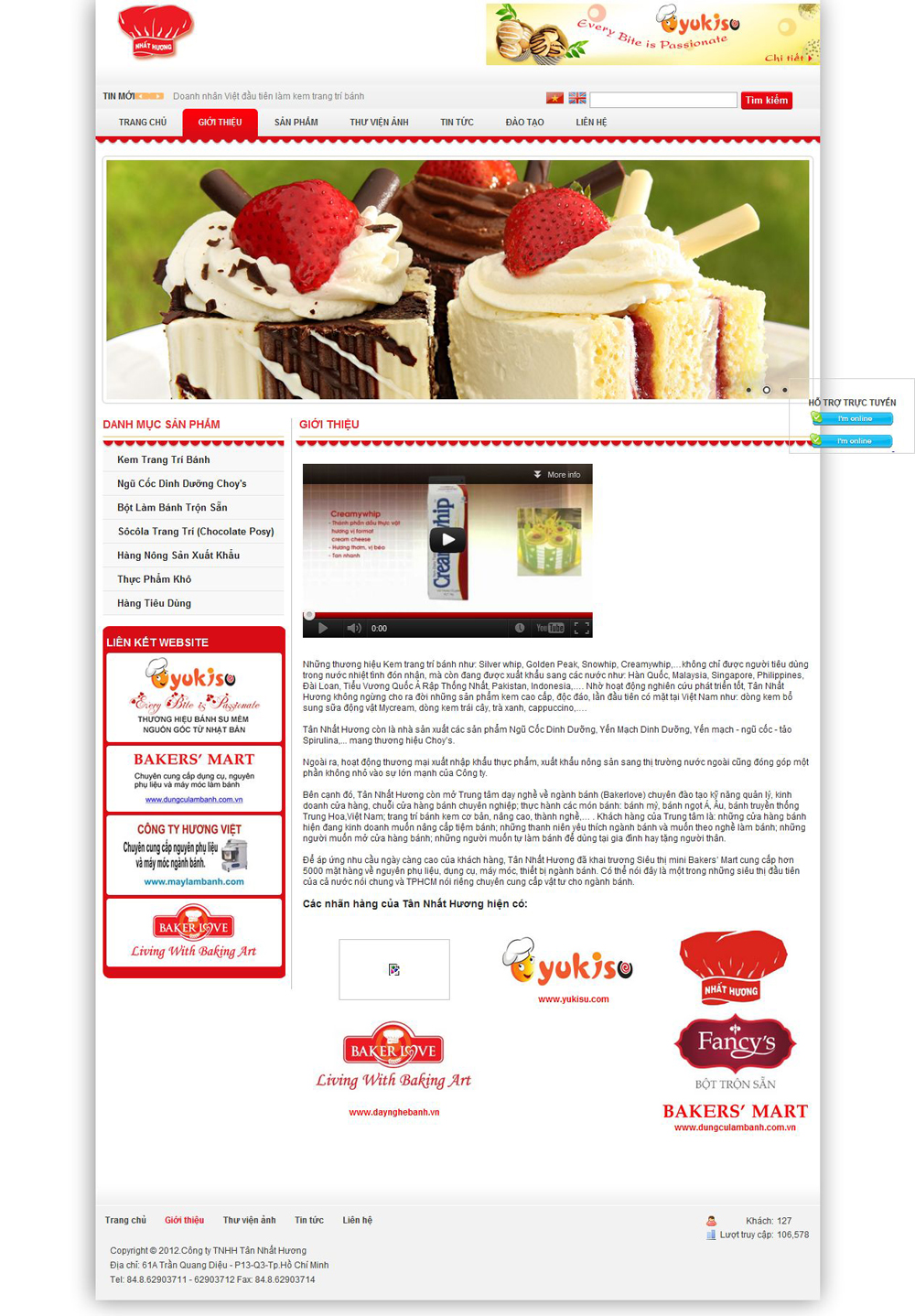 Thiết kế website thực phẩm công ty Tân Nhất Hương