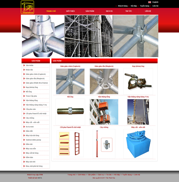 Thiết kế website cơ khí xây dựng công ty Tân Phát Hòa