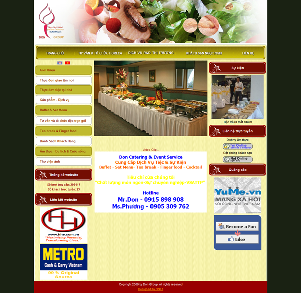 Thiết kế website nhà hàng DON
