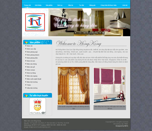 Thiết kế website nội thất rèm cửa Hồng Kông