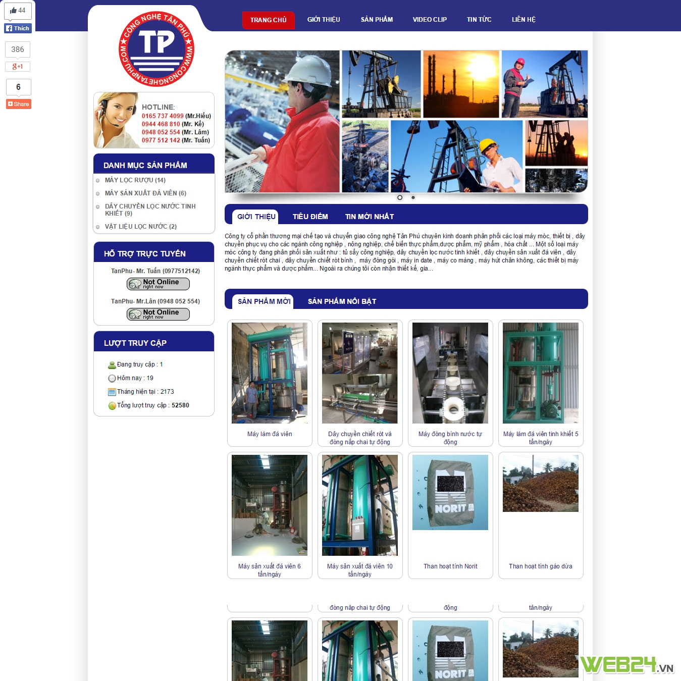 Thiết kề web Công ty chế tạo và chuyển giao công nghệ Tân Phú