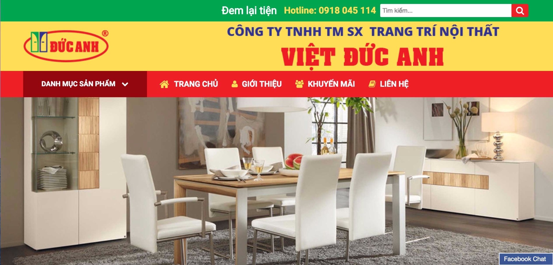 Thiết kế web công ty nội thất Việt Đức Anh