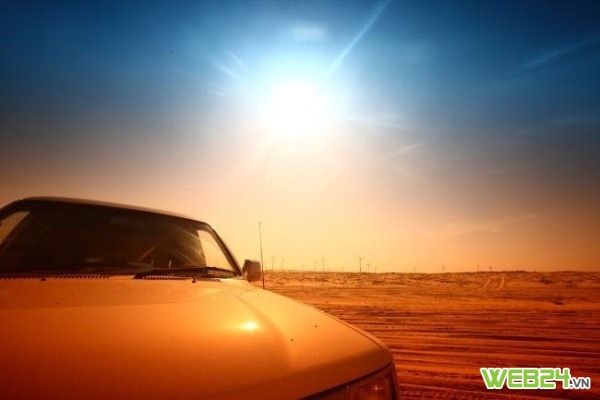 truck desert sun