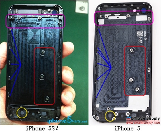 Iphone 5S bị rò rỉ hình ảnh, có cải tiến về phần cứng và vỏ ốp lưng